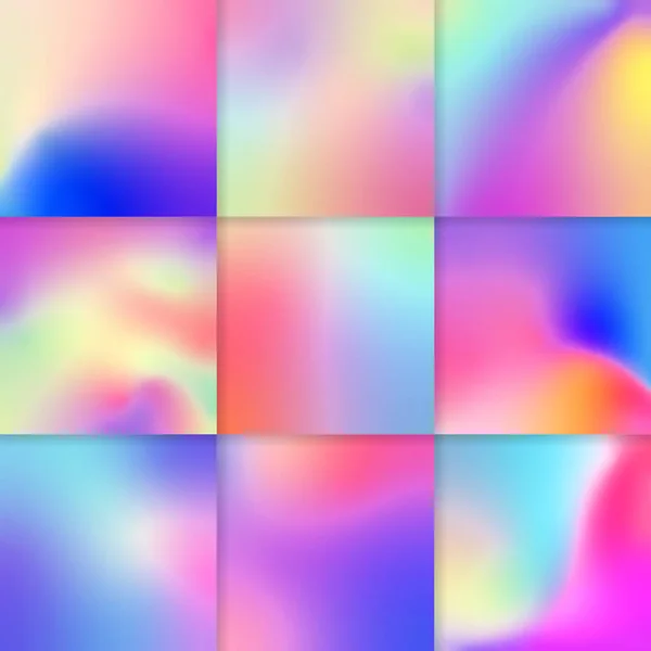 Ensemble Conception Fond Dégradé Holographique Coloré — Image vectorielle