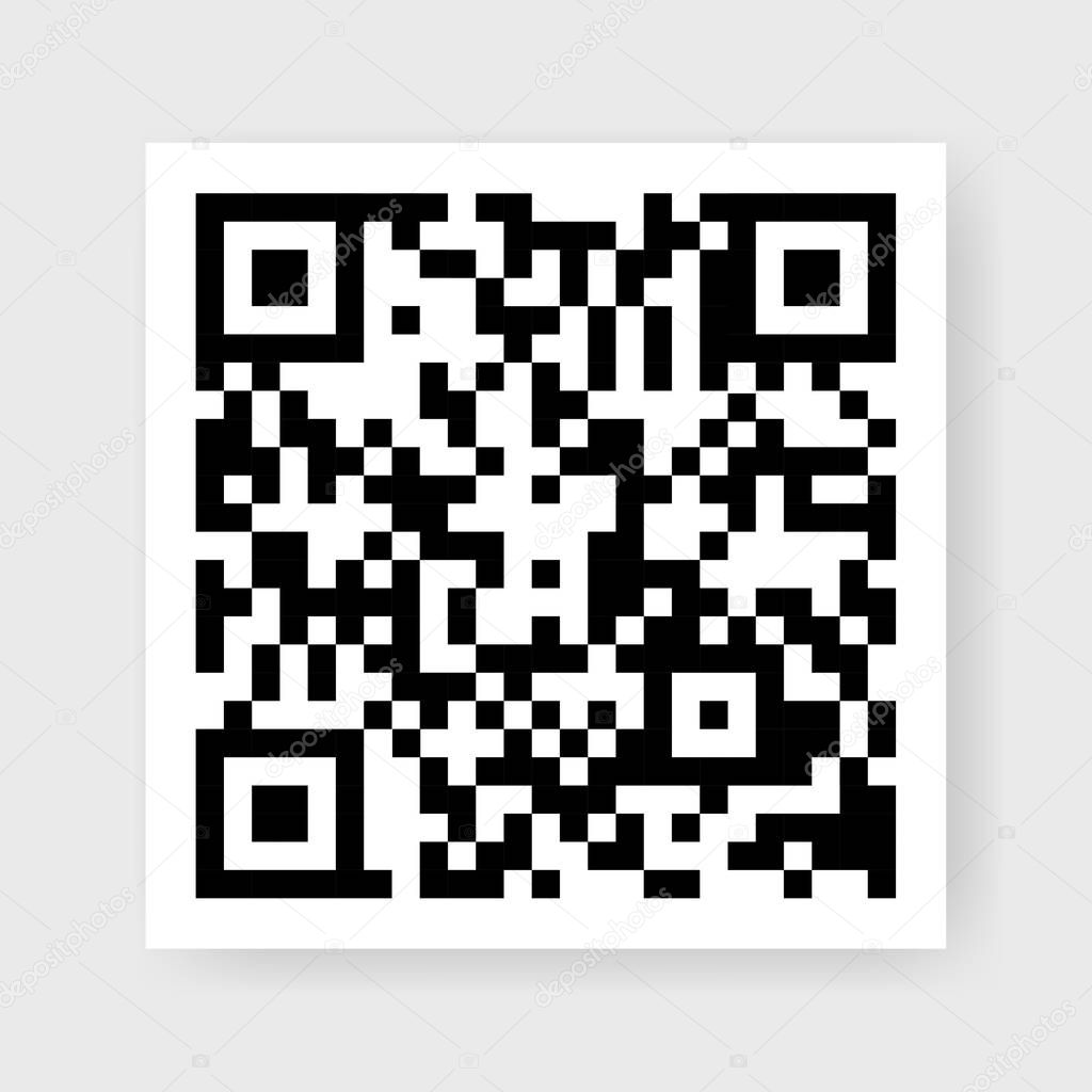 Flat QR code in black vector