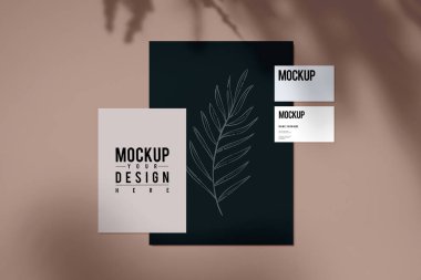 Kurumsal malzemeler mockup kümesi bırakır
