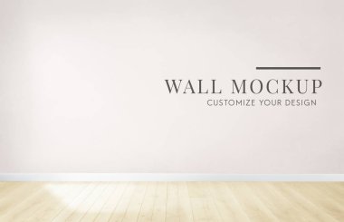 Pembe duvar mockup boş oda