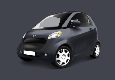 Gri microcar 3D yan görünüm