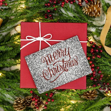 Noel tebrik kartı mockup ile mevcut