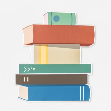 Çeşitli renkli kitap yığını