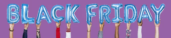 Luftballons Mit Blauem Alphabet Bilden Das Wort Black Friday — Stockfoto