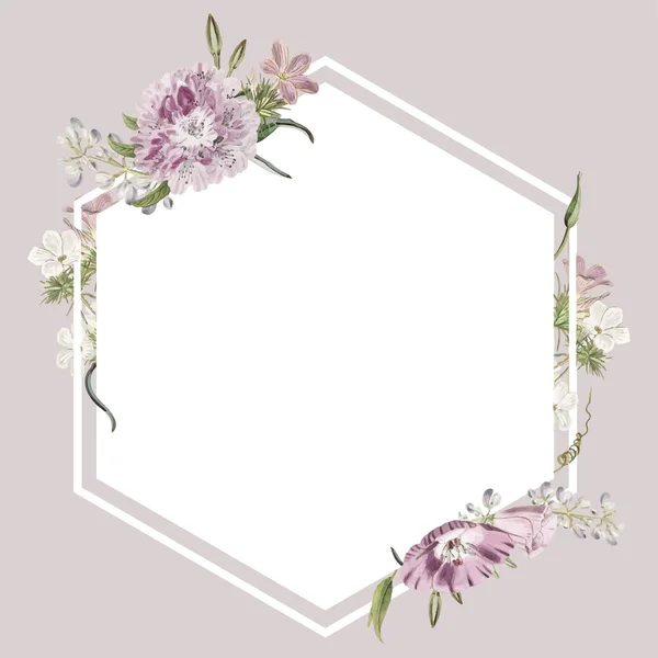 Colorful Vintage Floral Design Frame — Stock Photo, Image