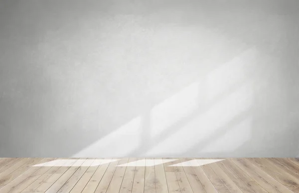 Pared Gris Una Habitación Vacía Con Suelo Madera — Foto de Stock