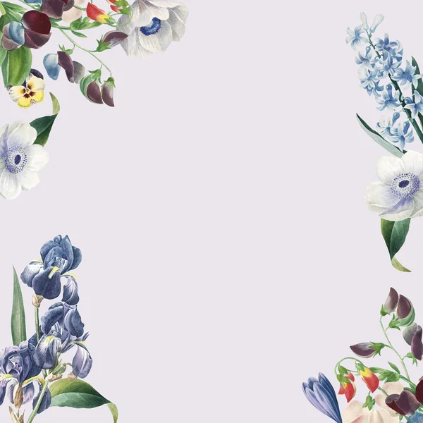 Concepto Diseño Marco Floral Blanco — Foto de Stock