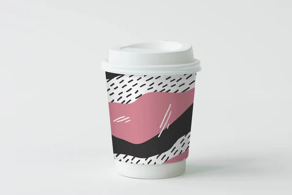 Projeto Colorido Takeaway Café Xícara Mockup — Fotografia de Stock