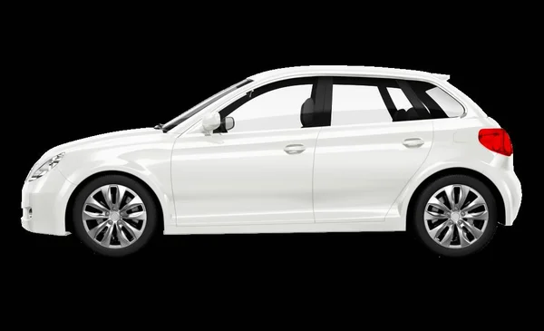 Side View White Hatchback — Stock Photo, Image
