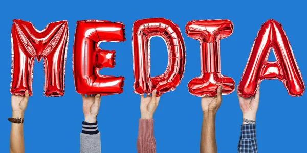 Rote Alphabet Heliumballons Die Die Textmedien Formen — Stockfoto