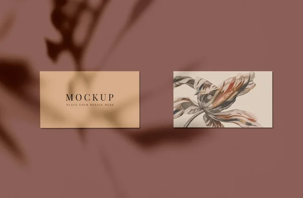 Mockup Cartão Visita Design Floral — Fotografia de Stock