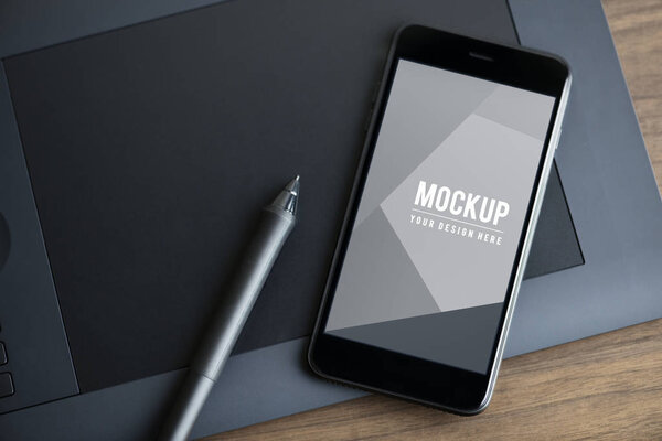 Premium Mobile Phone Screen Mockup Template — Stock Photo, Image