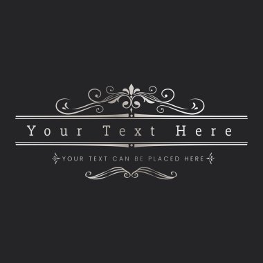 Dekoratif kaligrafik süsleme sancak vektörü