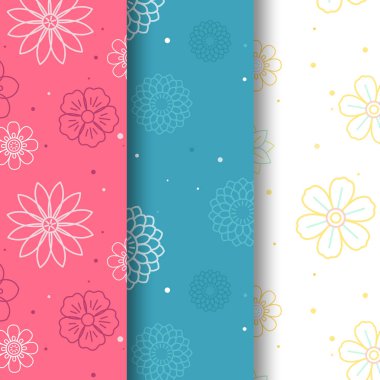 çiçek arka plan vektör set