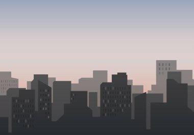 Siyah siluet cityscape arka plan vektör