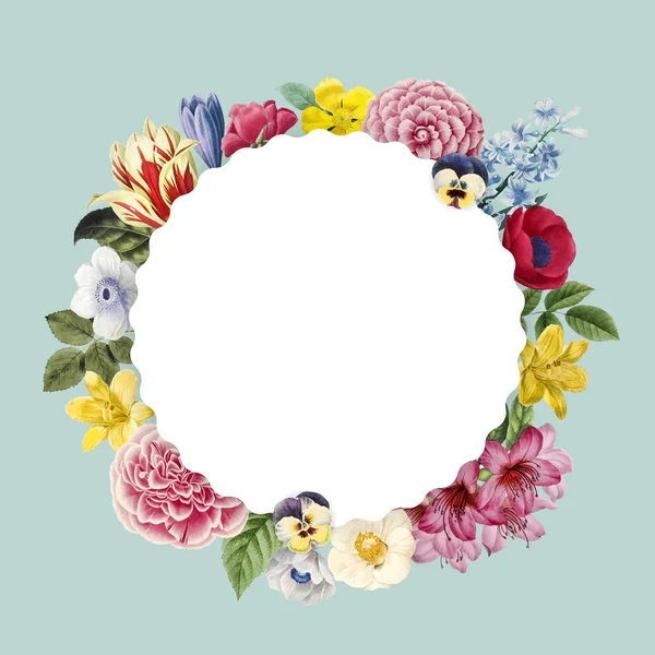 Marco Espacio Copia Temática Floral — Vector de stock