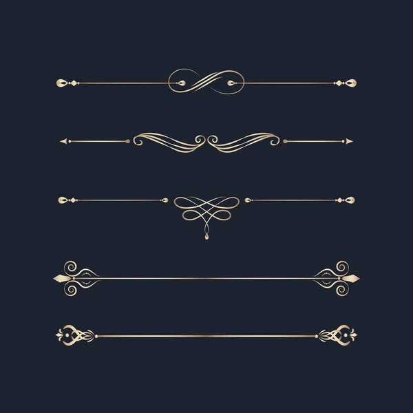 Decoratieve Kalligrafische Ornamenten Vector Set — Stockvector