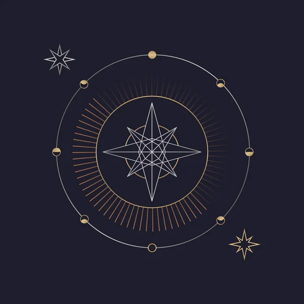 Geometric Star Mystic Symbol Vector — Stock Vector