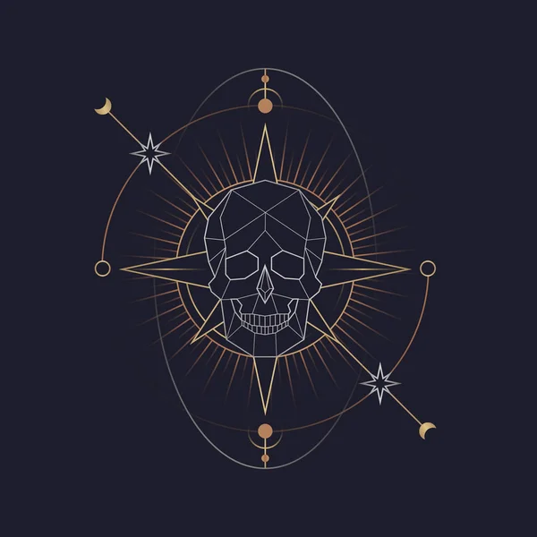 Geometric Mystic Death Symbol Vector — Stock Vector