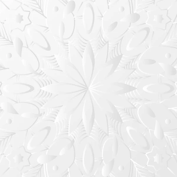 Білий Візерунок Мандали Білому Тлі — стоковий вектор