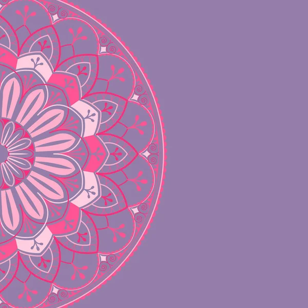 Розовая Мандала Фиолетовом Фоне — стоковый вектор
