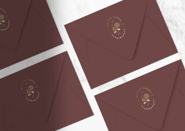 Bordo davetiye kartı zarf örnekler
