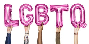 Pembe alfabe balonlar word Lgbtq şekillendirme