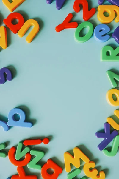 Letras Alfabeto Coloridas Uma Mesa — Fotografia de Stock