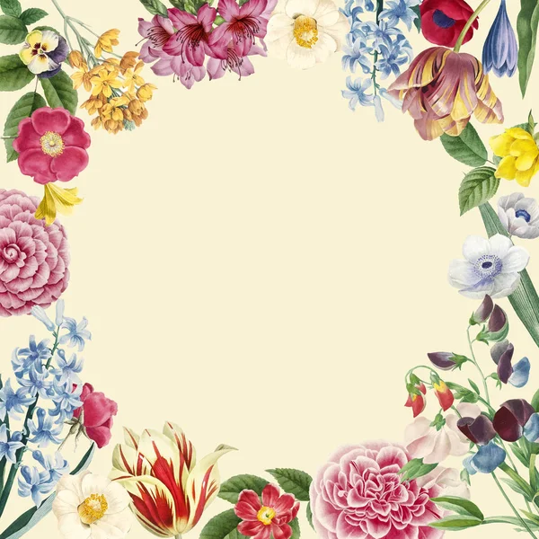 Κενό Πλαίσιο Floral Σχέδιο — Φωτογραφία Αρχείου