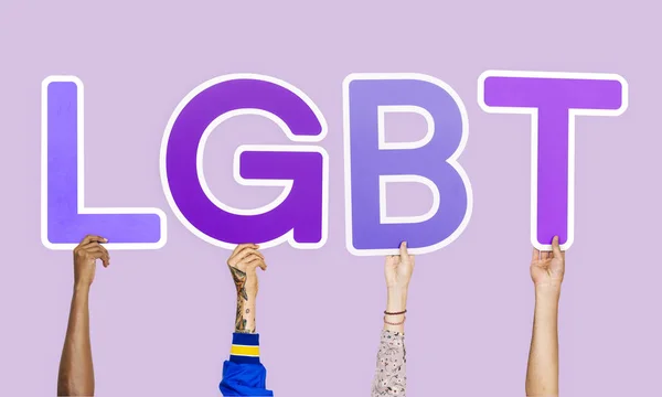 Mani Con Abbreviazione Lgbt — Foto Stock