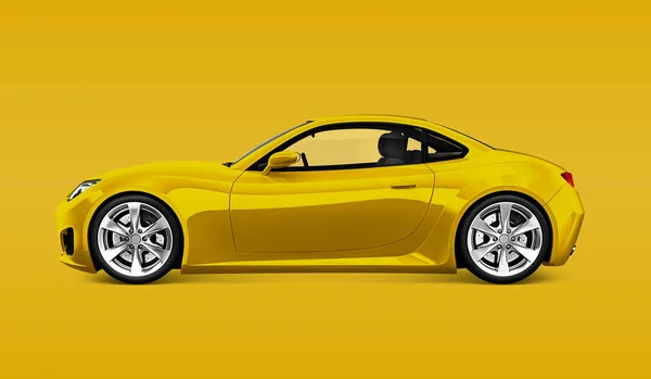 Вид Сбоку Желтый Спортивный Автомобиль — стоковое фото