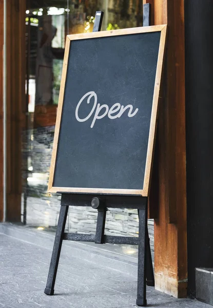 Blackboard Sign Mockup Front Restaurant — Stock Photo, Image