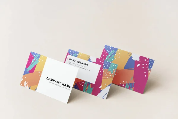 Colorful Business Cards Mockup Design — Stock Photo, Image
