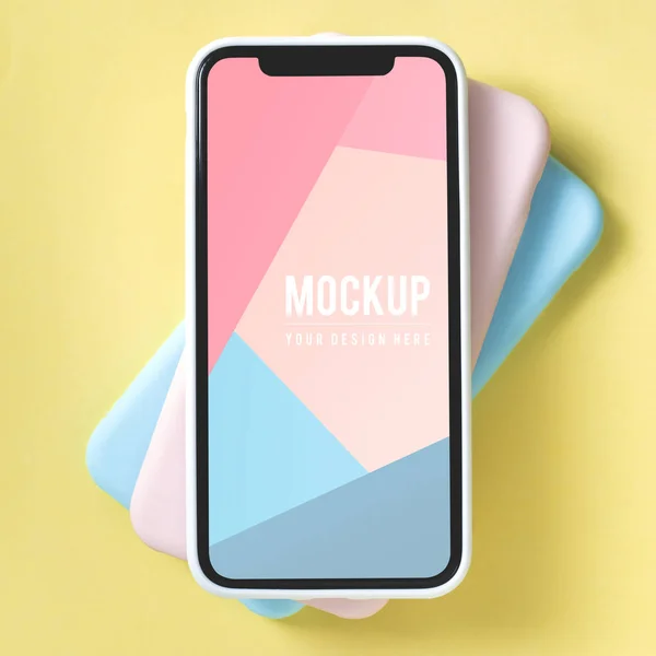 Premium Mobile Phone Screen Mockup Template — Stock Photo, Image