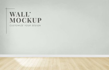 Naneli yeşil duvar mockup boş oda