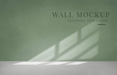 Yeşil duvar mockup boş oda