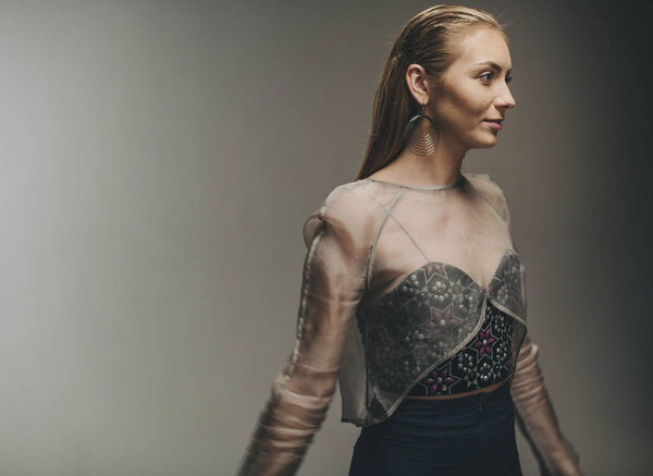 Young model in a fashion shoot