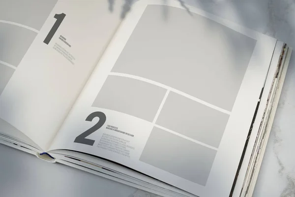 Magazine Layout Mockup Floor — Stock Photo, Image