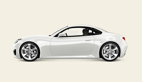 Zijaanzicht Van Een Witte Sportwagen — Stockfoto