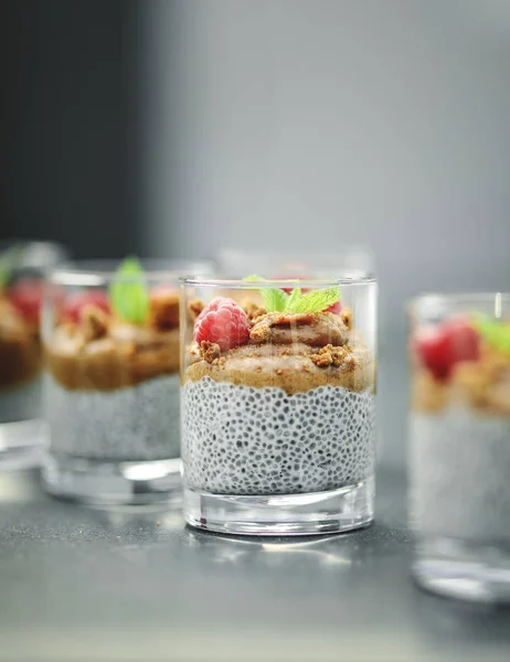 Homemade Chia Pudding Vegan Recipe — Stock Photo, Image