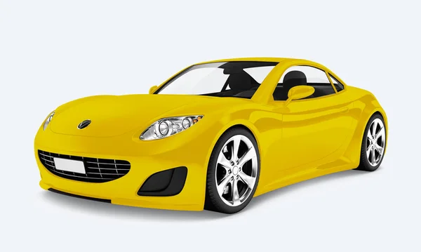 Widok Boczny Żółty Sportowy Samochód — Zdjęcie stockowe