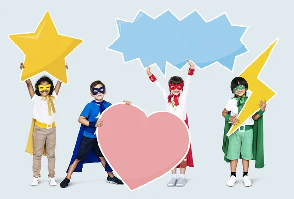 Little Superheroes Creative Icons — Stock Photo, Image