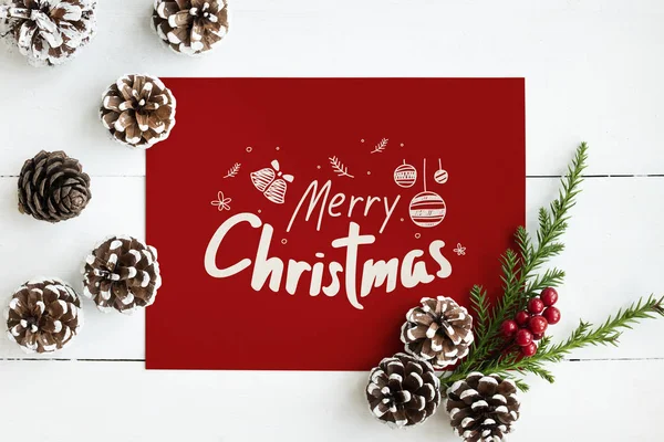 Merry Christmas Greeting Card Mockup — Stock Photo, Image