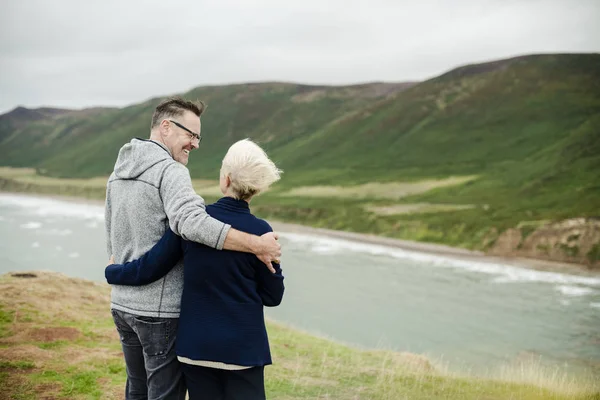 Happy Senior Couple Hugging Each Other — Stock Photo, Image