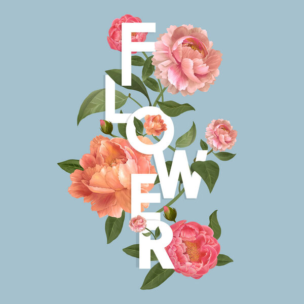Beautiful Blooming Flowers Design — Stock Photo, Image