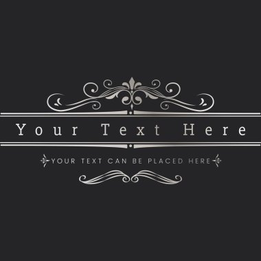 Dekoratif kaligrafik süsleme sancak vektörü