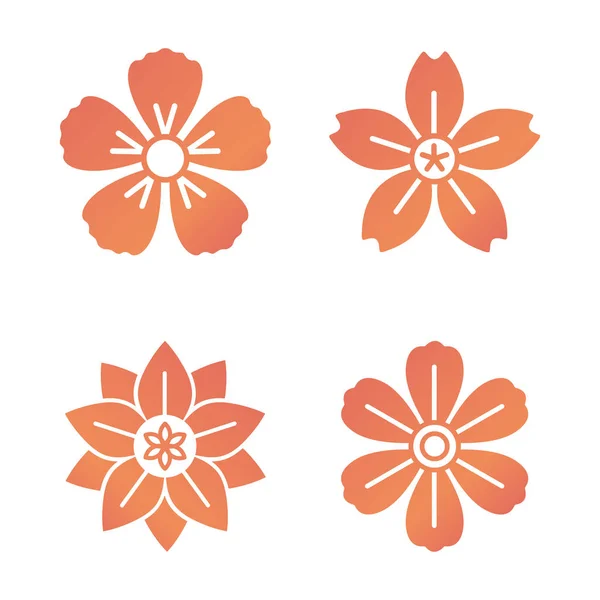 Patrón Flor Naranja Con Vector Fondo Blanco — Vector de stock