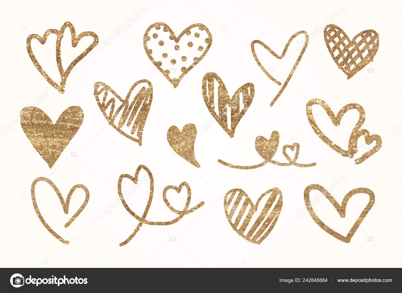 Golden Hearts Pattern Wallpaper Vector Collection Stock Vector C Rawpixel