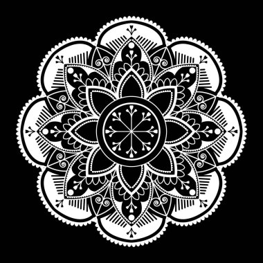 Beyaz arkaplanda beyaz mandala deseni