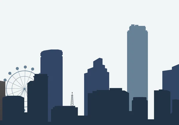 Blaue Silhouette Stadtbild Hintergrund Vektor — Stockvektor
